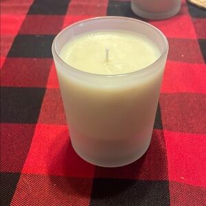 Frosted Glass Scented Candle Patchouli scented.